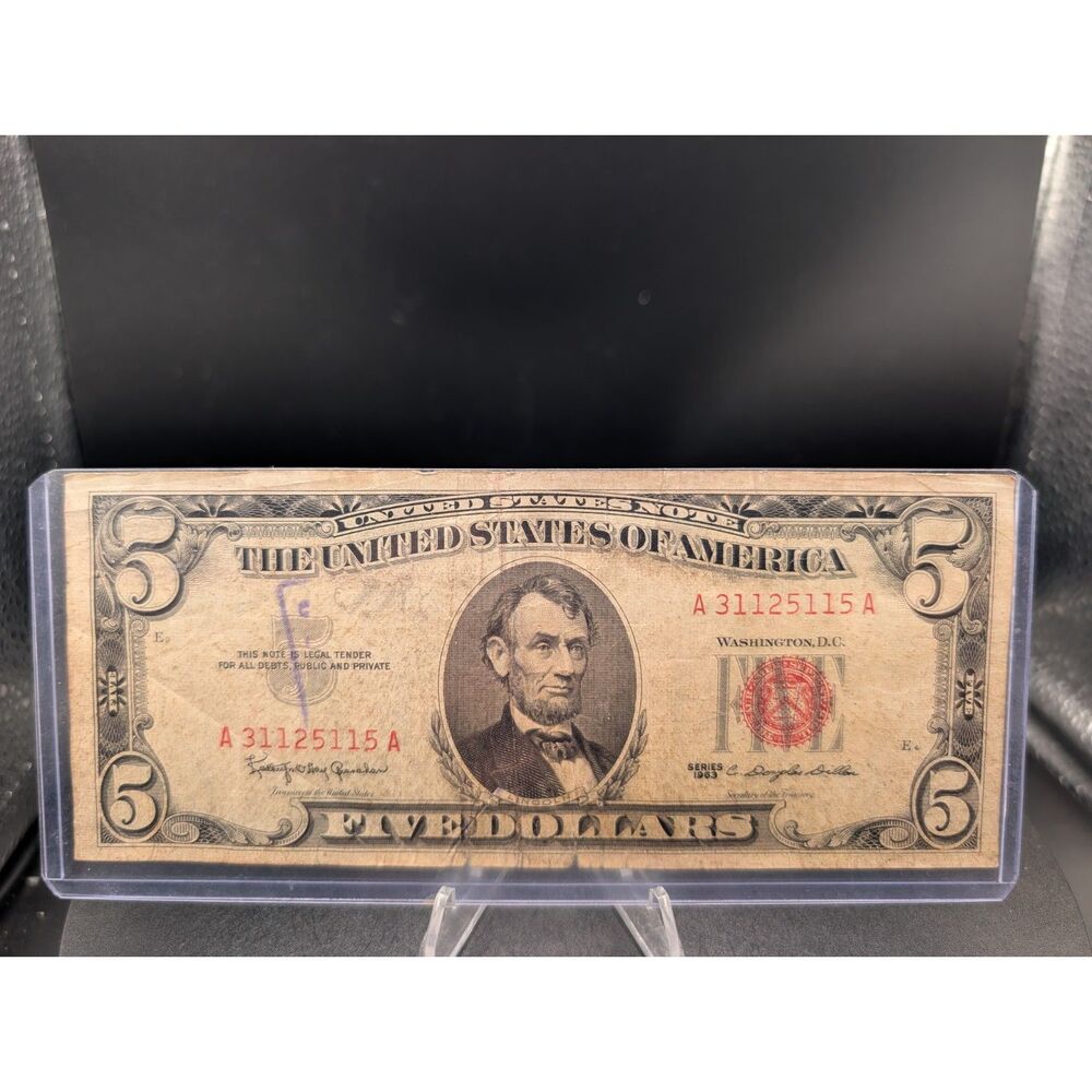 Series 1963 Five Dollar Red Seal Legal Tender Note Serial A31125115A